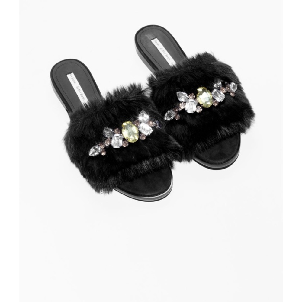 & Other Stories Gemstone Faux Fur Slippers